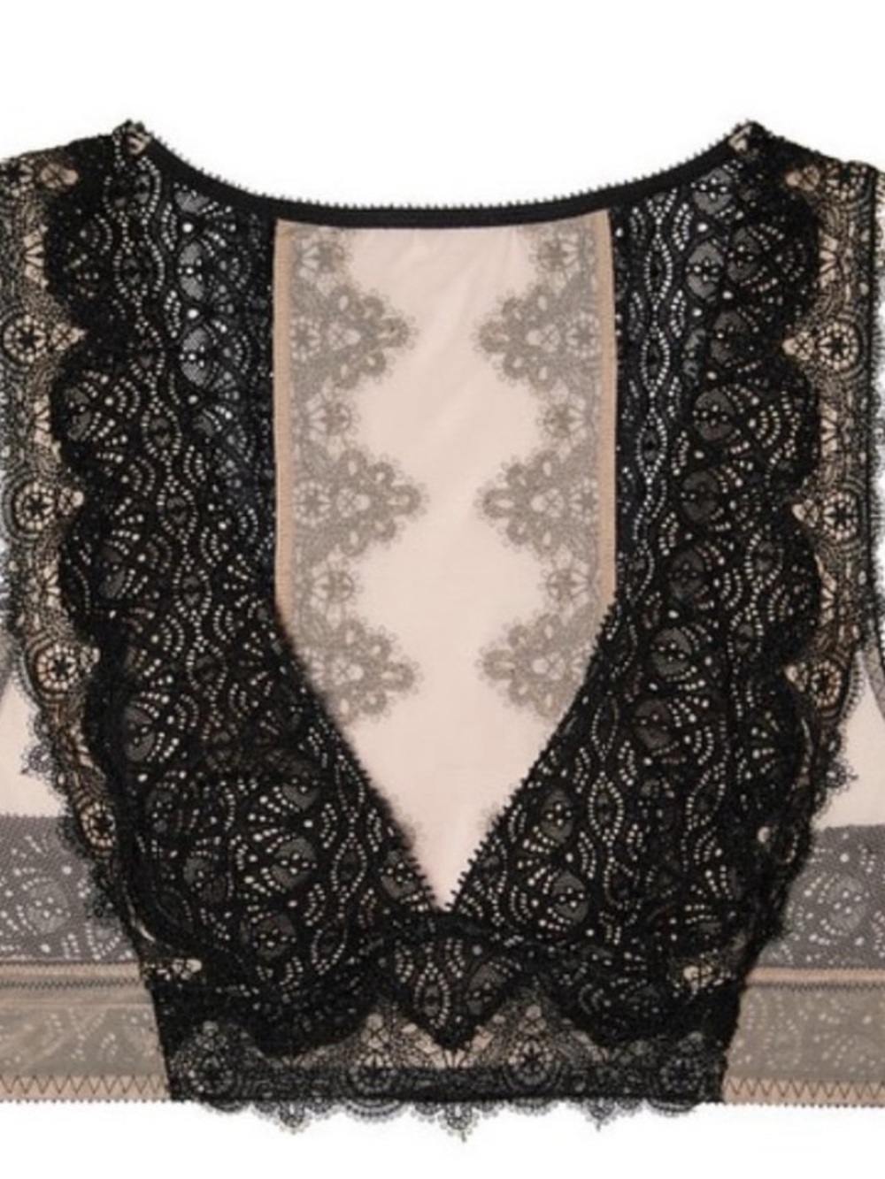 Victoria's Secret Black Lace Bralette with Nude Lining Size XL - Picture 5 of 15
